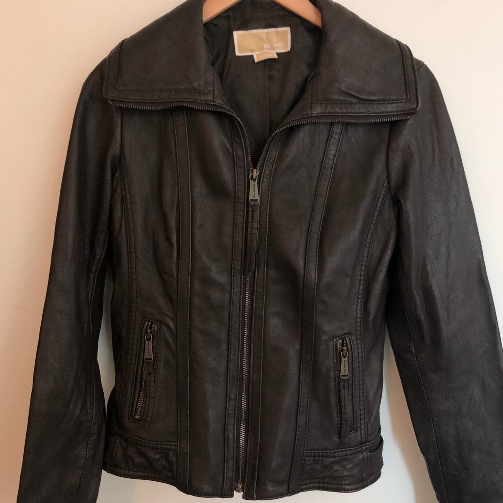 MICHAEL Michael Kors Brown Leather Jacket